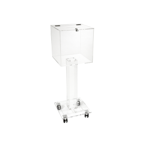 Clear Acrylic Donation Box with Lock and Key - Ensuring Safety and Secure Collection.
