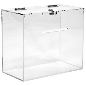 Clear Acrylic Sturdy Collection Box with Secure Lock