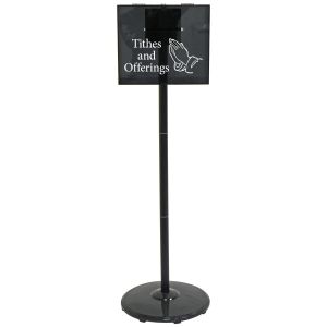 Kingdom Smoky Acrylic Donation Box with Lock on a Black Stand - Personalized