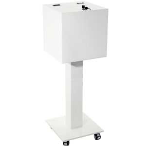 Large Acrylic Collection Box On Wheels - White