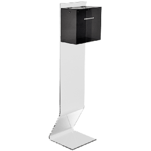 Acrylic Church Offering Box with Stand – Smoky Box on Clear Stand