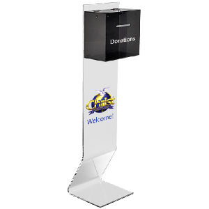 Personalized Acrylic Church Offering Box with Stand – Smoky Box on Clear Stand