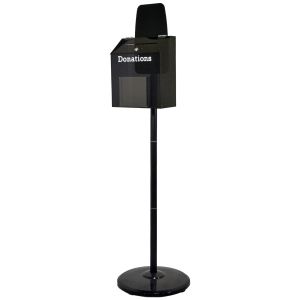 Kingdom Smoky Collection Box with Pre-Printed Donations on Stand with Built-in Lock