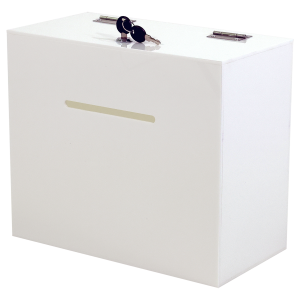 White Acrylic Wall Mount Collection Box