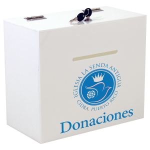 Personalized White Acrylic Wall Mounted Collection Box