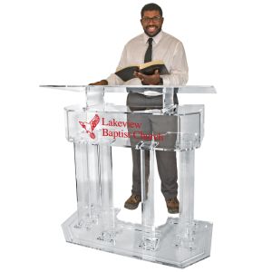 Grand Three-tier Acrylic Pulpit: A Blend of Elegance & Functionality for Modern Churches - Optional Personalization