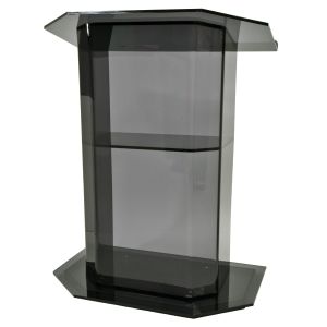 Majestic Smoky Acrylic Pulpit – High-Quality Church Podium