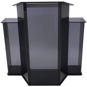 Kingdom Smoky Regal Pulpit – Three-Piece Acrylic Church Stand