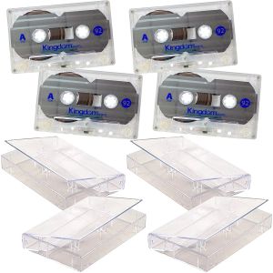 Kingdom 92-Minute Audio Cassette Tapes - Clear (Pack of 10) - Exceptional Audio Quality in a Stylish Cassette