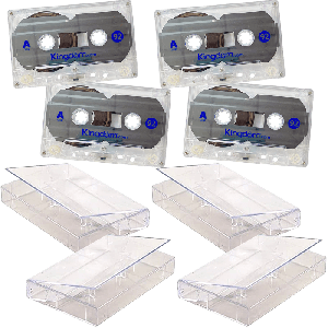 Kingdom 92-Minute Audio Cassette Tapes - Clear (Pack of 10) - Exceptional Audio Quality in a Stylish Cassette