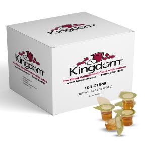Kingdom Prefilled Communion Cups with Wafers Box of 100 White Grape Juice