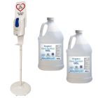 Personalized Elite Series Hand Sanitizer Dispenser and 2 Gallons of Gel Sanitizer - White