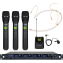 Kingdom V5 Wireless Mic System with 3 Handhelds, 1 Beltpack with Lapel plus KX12 Earworn mic