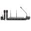 Kingdom V5 UHF 1,000 Channel Wireless Microphone System with 2 Handhelds, 1 Beltpack with Lapel, and 1 Podium Microphone.