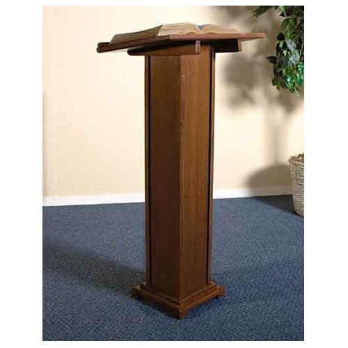 Square Column Wooden Podium-Walnut
