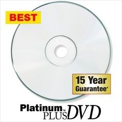 Kingdom Platinum Plus 16X DVD-Rs-White Inkjet Professional Duplication Blank DVDs - 100 Pack