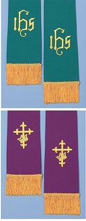 Purple & Green Reversible 90" Stole