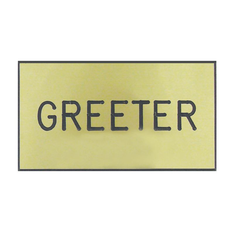 Gold Greeter Engraved Badge 