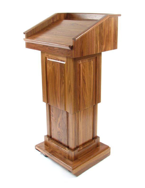 Full Size Wood Pulpit with Adjustable Height - Maple Natural Finish - KLWCLMNF