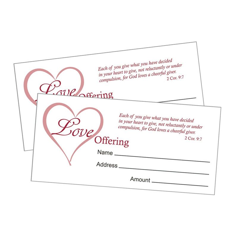 Love Offering Envelopes - 100 Pack