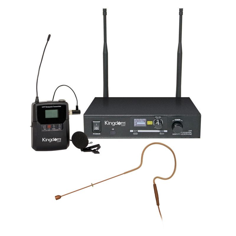 Kingdom Multi-Channel Wireless Mic System with Beltpack, Lapel, and Cocoa Earworn Microphone