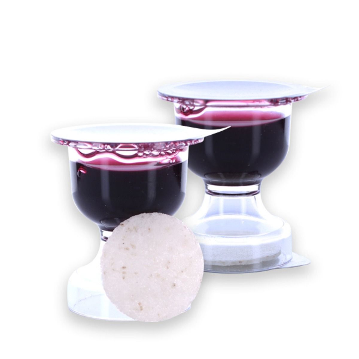 75 ct. Prefilled Chalice Style Communion Cups with WHOLE WHEAT WAFER