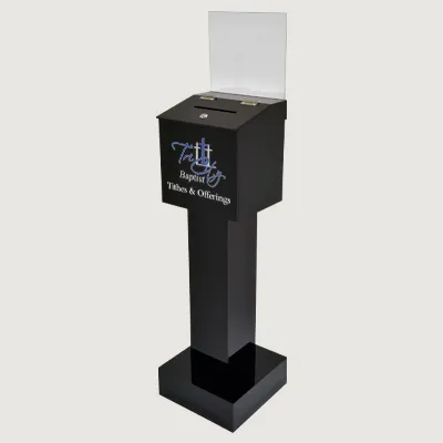 KACCB3 Stand alone lockable collection box black