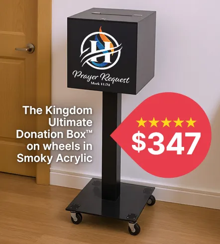 KACCB6 Personalized large acrylic collection box on wheels