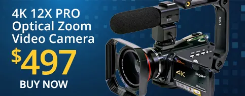 Kingdom 4k 12x PRO Optical Zoom Camera Package with Camera Accessories