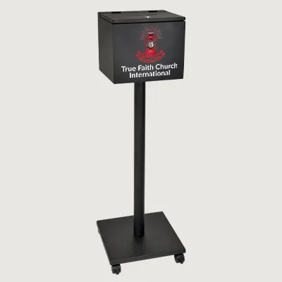 KMCB6 Metal collection box black on wheel