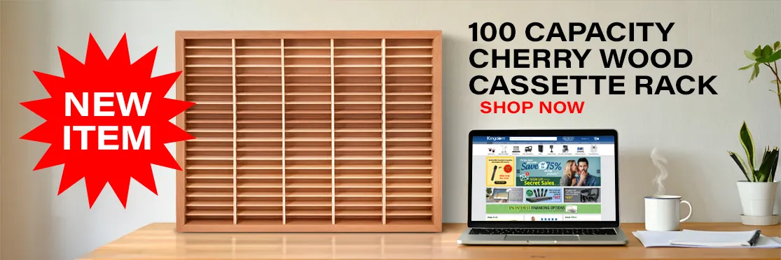 LW100CH 100 capacity cassette rack cherry wood