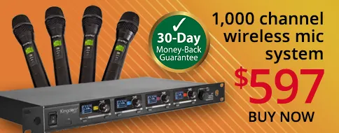 Kingdom V5 Wireless Mic System with 4 Handhelds