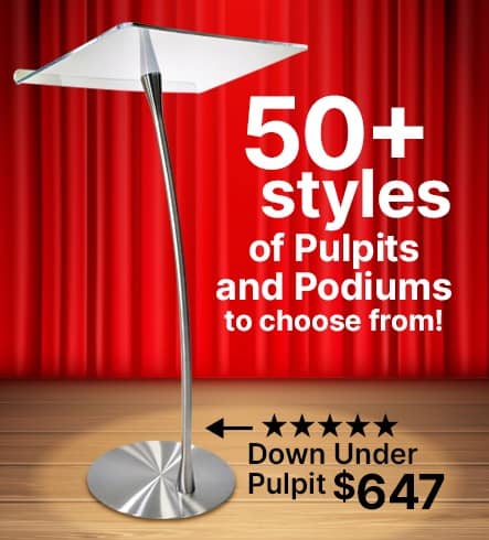 KMLSCN Stainless Steel Curved Post with Acrylic Top Pulpit
