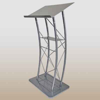 KMLSTL Black Curved Metal Podium